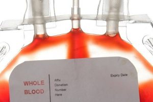Image of blood bag for analysis on a single use bioprocess system.